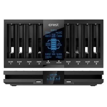 Efest LUC V8 Ladegerät für 3,6V-3,7V Li-Ion und NiMH/NiCd 1,2V Akkus
