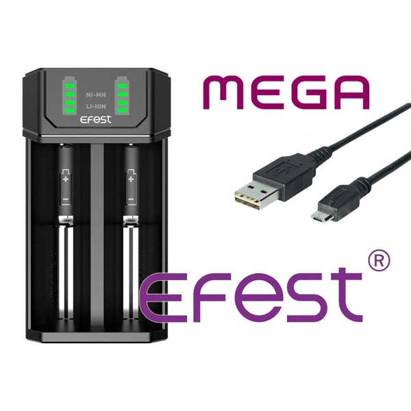 Efest Mega Ladegerät für 3,6V-3,7V Li-Ion Rundzellen