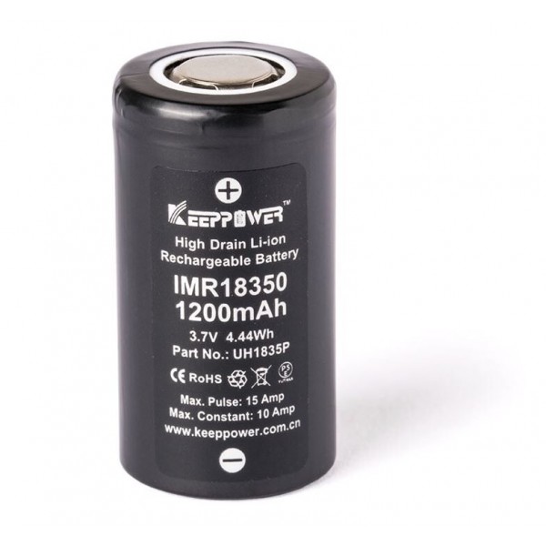 Keeppower IMR18350 Li-Ion 3,7V 1200mAh Akku (15A)